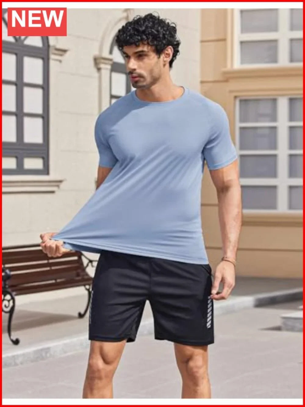 Men's UPF 50+ Quick Dry Rash Guard Sun Shirt Short Sleeve Swim Tee